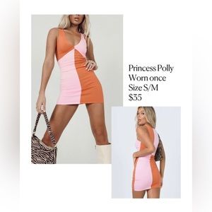 Princess Polly Discontinued Pink & Orange Knit Dress